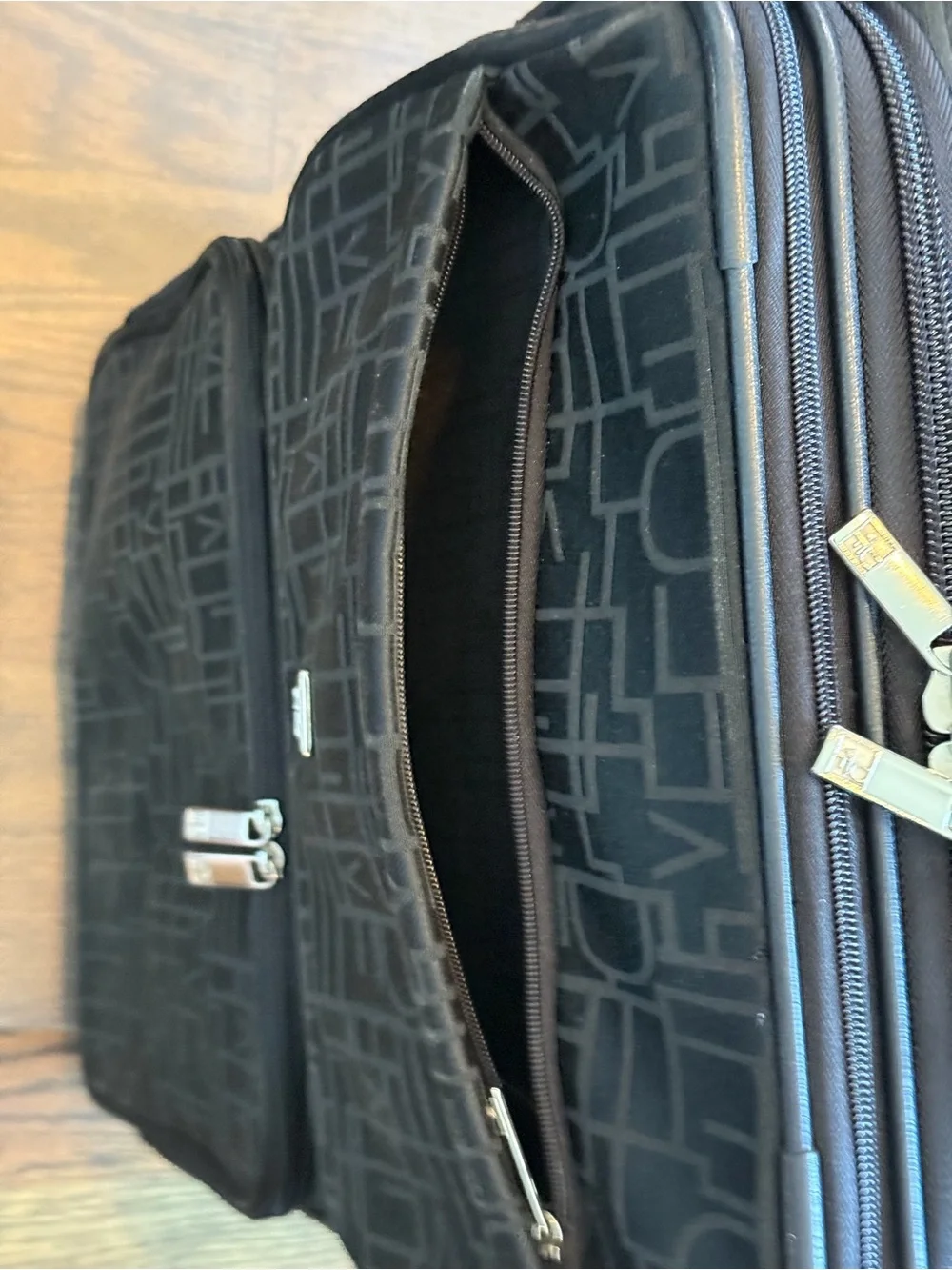 Diane Von Furstenberg DVF Black monogram Luggage 25” Carry-On suitcase